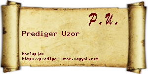 Prediger Uzor névjegykártya